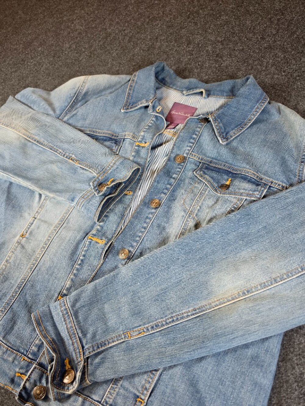 Gloria Vanderbilt Women's Large Light Wash Denim Jacket Stretch Jean Trucker